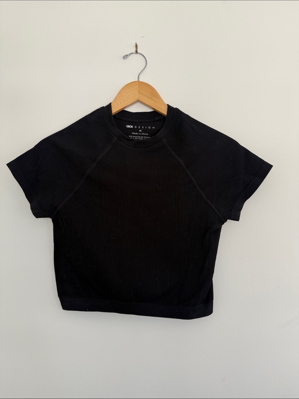 ASOS Black Ribbed Crop Top - Picture 3 of 3